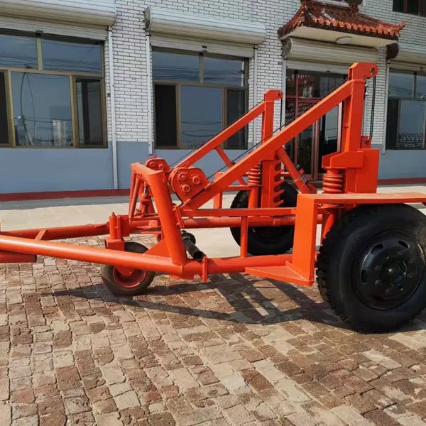 cable pulling trailer; cable wheel drum trailer; hydraulic cable drum trailer