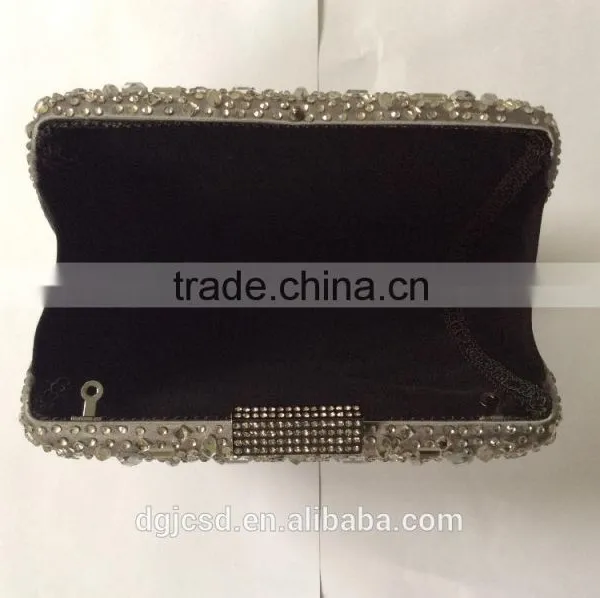 Crystal Satin Evening Bag, New Design Clutch Handbag photo-2