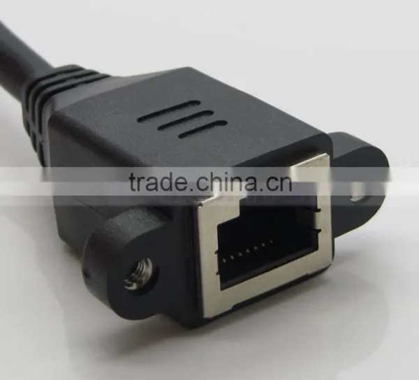 30CM 0.3M RJ45 Male to Female Screw Panel Mount Ethernet LAN Network Extension Cable photo-3