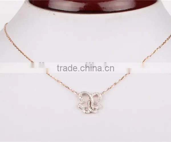 Dubai Jewellry Butterfly Necklace Girl's Silver Sterling Necklace Fashion Jewelry photo-3