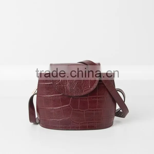 Guangzhou Cow Leather Bag Red Shoulder Bag Single Cross Body Bag