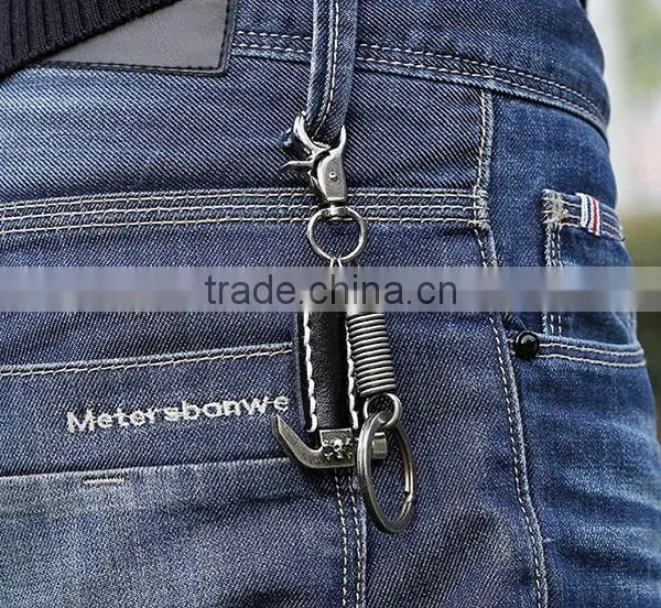 2015 Hot Sale Leather Keychain With Pendant Hammer and Big Ring photo-2