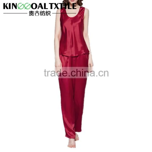 High Grade Female's Long Classic 100% Silk Pajama In 19mm photo-4