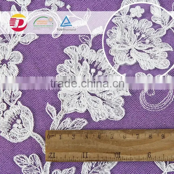 Wholesale Cheap Nylon Cotton 3d Flower Lace Embroidered New York Wholesale Fabric Lace for Dress photo-3