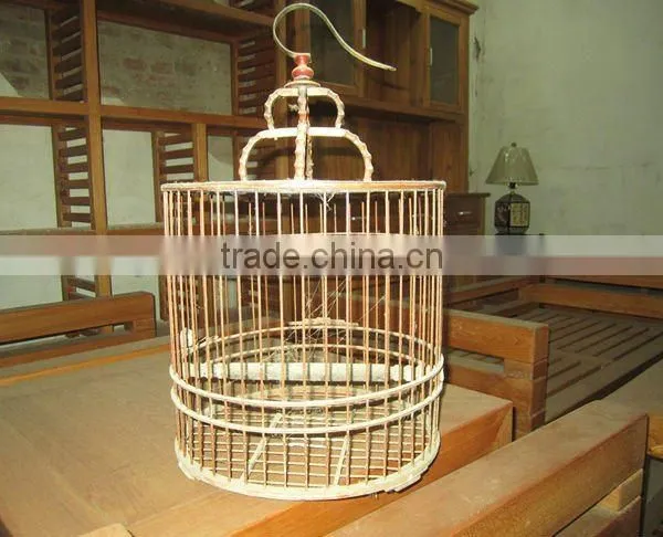 Chinese antique bamboo hanging birdcage
