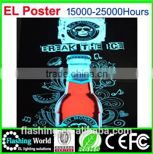 High Brightness EL Poster,Lighting Poster,EL Lighting Poster