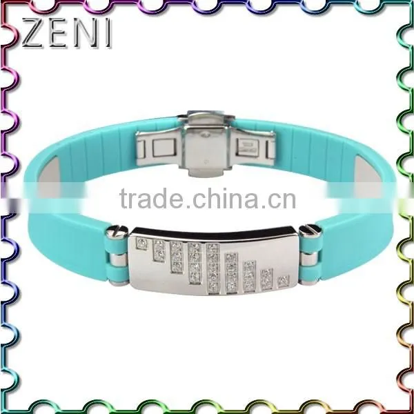 Fashion Silicone 316L Stainless Steel Energy Bracelet for Men photo-3