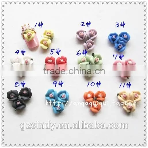 Wholesale 3D Manicure Ceramic Flower Rose Rhinestone Nail Art Handmade Ceramic Flowers 3D Ceramic Flower ZX:TC806 photo-2