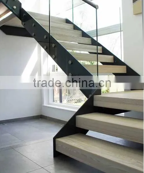 Indoor Iron Wood Straight Staircase Design for US Decoration ---YUDI photo-3