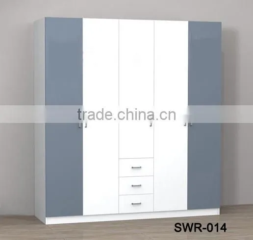 3 Door Melamine MDF Bedroom Wall Wardrobe Design Cheap Price photo-5