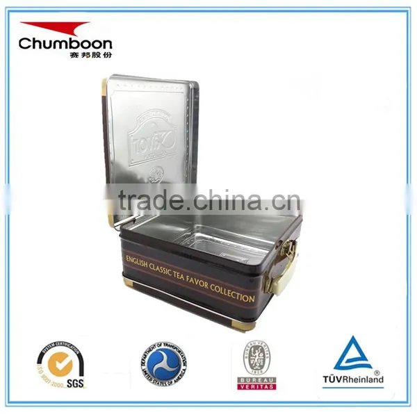 Square Gift Tin Box With Handle and Lock photo-2