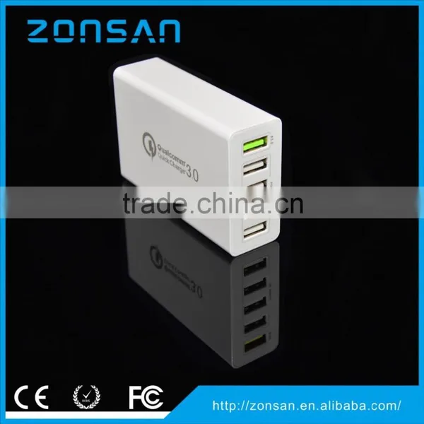 5-PORT USB Charger QC3.0 Travel Charger One Quick Charge+4 Smart Charge photo-3