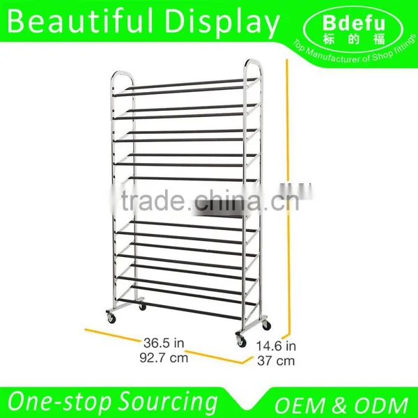 Heavy-duty Chrome Supreme 50 Pair Shoe Rack / Cheap supreme shoe rack