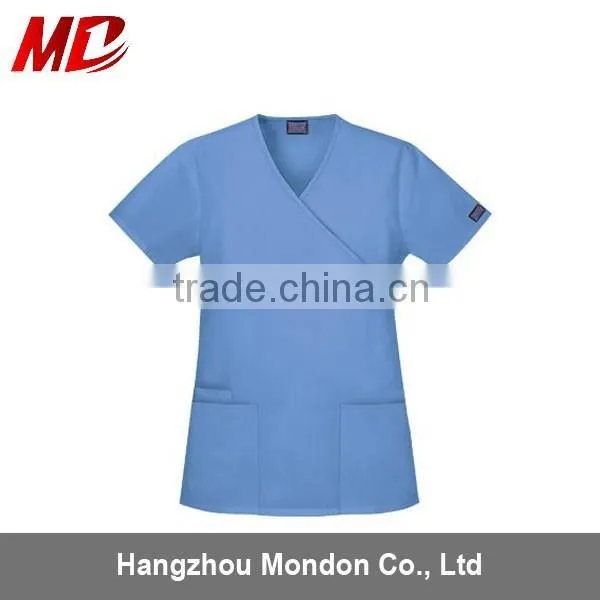 Women Solid Medical Scrub Top photo-3