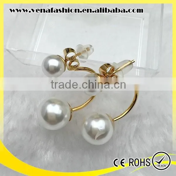 Cheap Price Pearl Designs Fake Double Pearl Earring photo-3