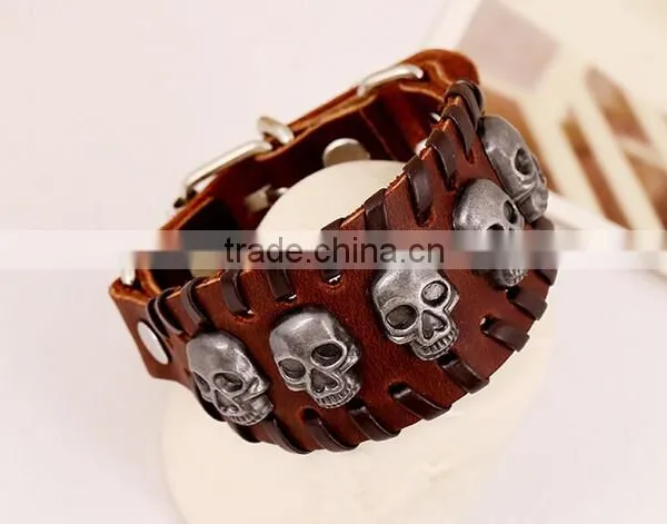Letter Bracelet Wristband Cuff Real Leather Bracelet For Men Women photo-2