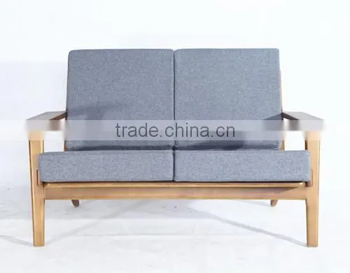 Solid Varnished Wooden Chair Hans Wegner 2 Seat Plank Sofa photo-2