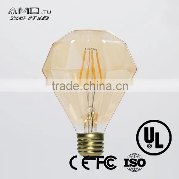 Gold Cover Diamond Decorative Led Filament Light E26 E27 Dimmable Vintage Led Bulb photo-3