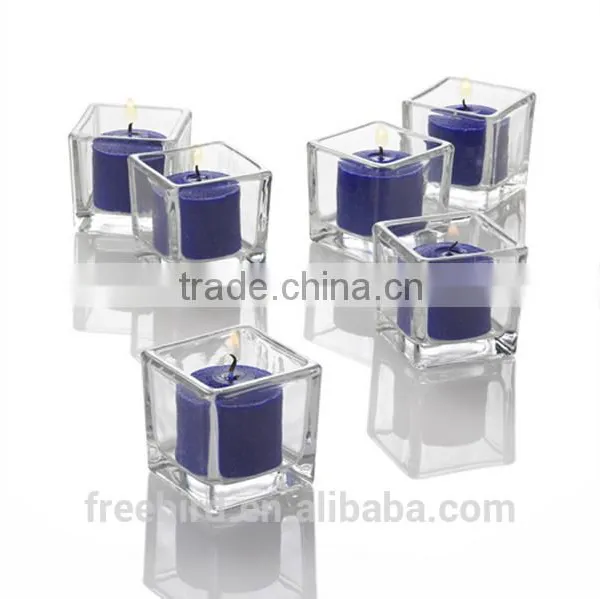Cube Clear Glass Votive Candle Holder photo-2