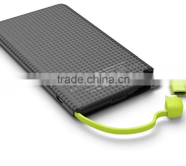 Pineng PN-952 5000mah Portable Pocket Power Bank With Cable Connector for Iphone photo-3