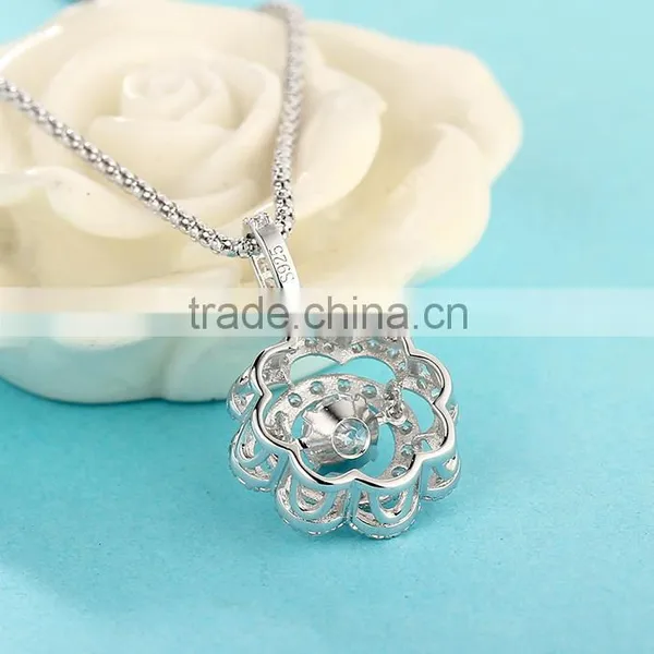 Silver Fashion Jewelry 2016 Dancing Stone Pendant Neckalce Women Jewelry SPG916W photo-5