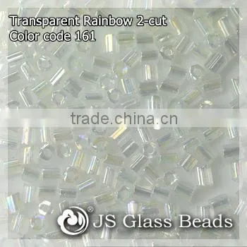 High Quality Fashion JS Glass Seed Beads - 161# Rainbow Transparent 2-CUT Beads For Garment & Jewelry