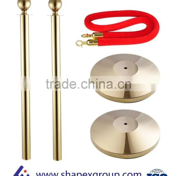 2pcs Ball Top Titanium Finish Crowd Control Stanchions Velvet Rope Barrier 22lbs photo-4