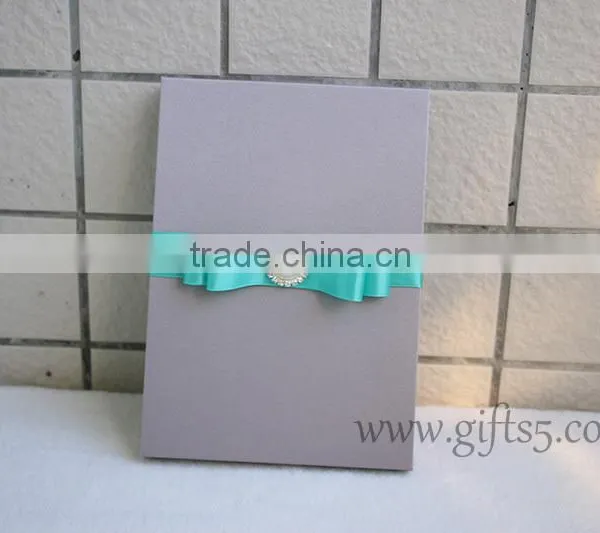 Luxury Wedding Invitation Boxes With Pearl Ribbon photo-6