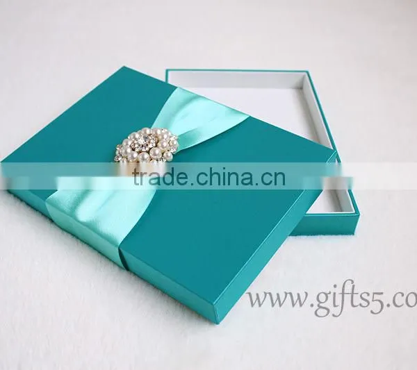 Elegant Navy Blue Wedding Invitation Boxes photo-2