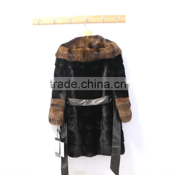 2016 New Factory Grey Natural Long Mink Fur Coat for Fashion Women photo-2
