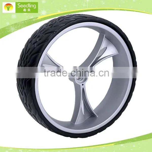 Garbage Bin Wheel Double 8 Inch Lawn Mower Garden Cart Plastic Wheel photo-2