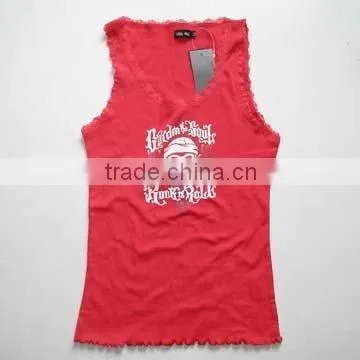 Girls Rib Cotton Printed Tank Top