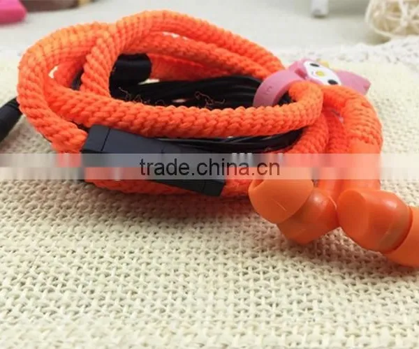 Shoelace Earphones 3.5mm In-Ear Earbuds Stereo Super Bass Metal Headset Handfree With Mic Headset photo-3