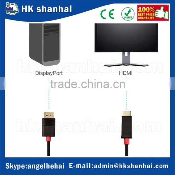 Gold Plated 4K Resolution (UHD 3840 x 2160) Displayport 1.2 to HDTV Cable dp Male to HD Male Data Cable photo-6