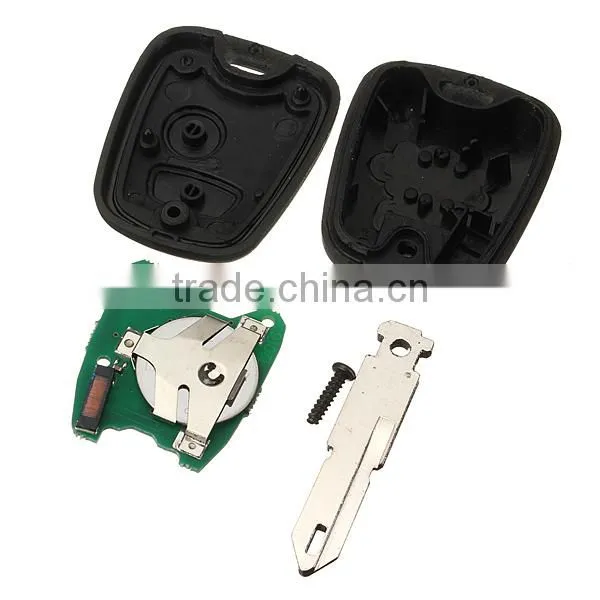 2 Button Compelete Remote Flip Key Fob With Chip TFor PEUGEOT 206 photo-2