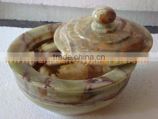 PAKISTAN FACTORY MADE ONYX CANDY JARS POTS HANDICRAFTS photo-3