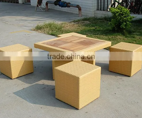 Flat Rattan Furniture Cube Composable Space-saving Dining Set photo-3