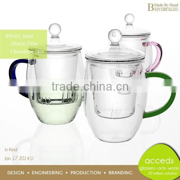 Handcrafted High Quality Ti-Borosilicate Lead-Free Glass Tea Pot photo-3