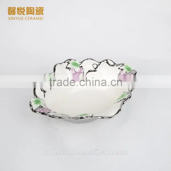 High Quality Deep Ceramic Dish Silver Electroplate photo-3