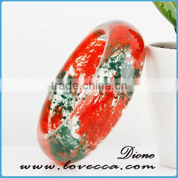 Charming Fashion New Style Dried Flower Resin Acrylic Bangles photo-3