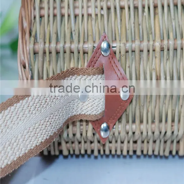 2016 New Product Pure Handmade Wholesale Wicker Willow Wine Basket for Picnic photo-4