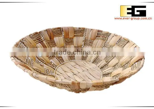 Round Natural Waterhyacinth Grass Tray photo-2