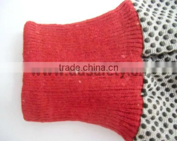 DDSAFETY 2017 Red Knit Wrist Canvas Working Safety Glove High Quality White Polka Dot Glove photo-4