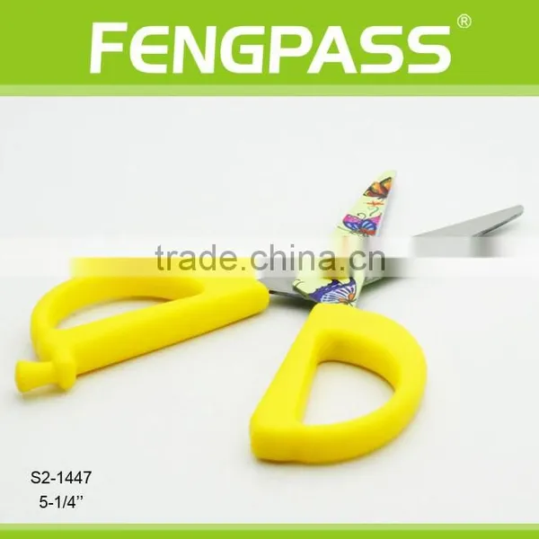 S2-1447 5-1/4" 2CR13 Stainless Steel PP Plastic Handle Paper Cutting Stationery Scissors photo-2