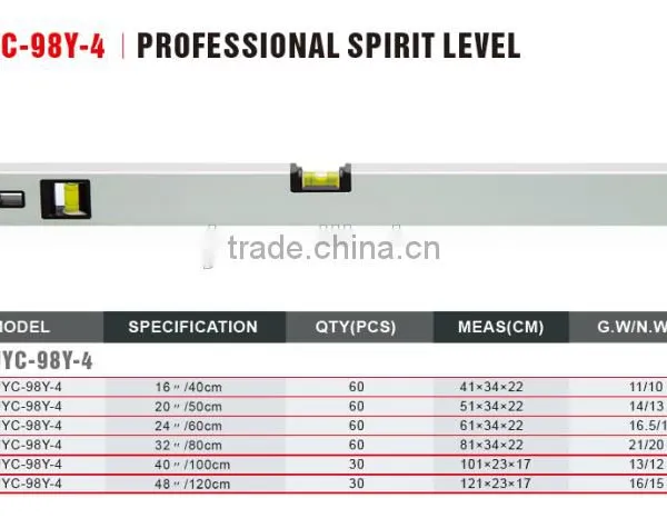 Silver Surface 40CM-200CM Adjustable Angle Level Aluminium Spirit Level photo-2
