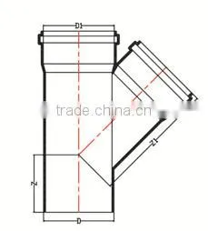 HIGH QUANLITY SKEW TEE WITH SOCKET OF PVC GB STANDARD EXPANDING FITTINGS FOR DRAINAGE WITH GASKET photo-2