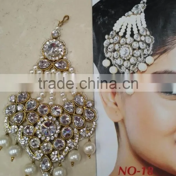 PASSA JHOOMAR SIDE TIKA Bindi CRYSTAL BEADS Hair Accessory photo-6