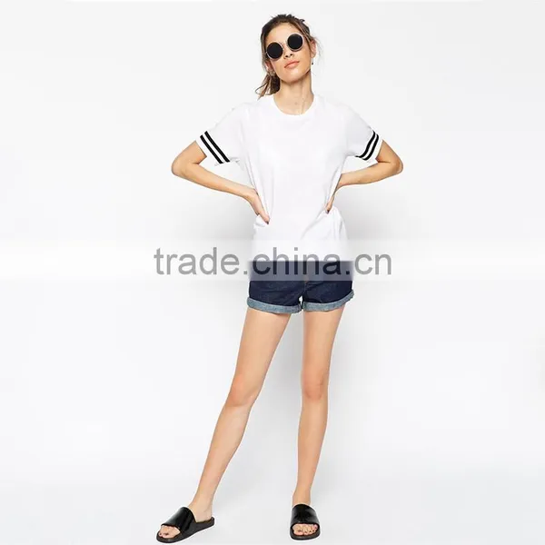 2017 Top Quality Customized Printed t Shirts With Stripe Sleeves photo-4