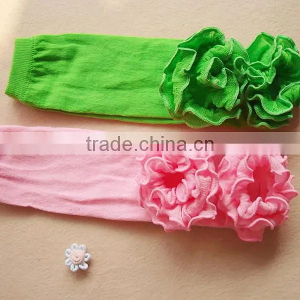 Plain Cotton Baby Leg Warmers With Ruffle Girls Winter Clothing Ruffle Leggings photo-3