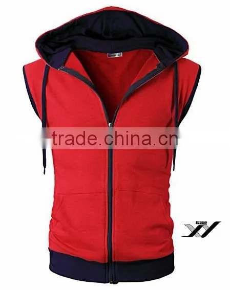 Men Simple Custom Hoodies Sleeveness photo-2